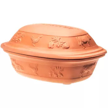 Rmertopf Жаровня средняя с рустикальными мотивами, 33,5 х 18 х 25 см, Ur-Rmertopf UNGLASIERT Rmertopf