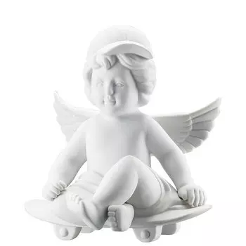 Rosenthal Фигурка "Ангел со скейтбордом" 15 см белая матовая Angel Rosenthal