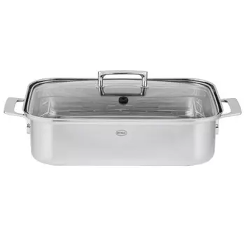 Rosle Жаровня 40,5 х 28 см с крышкой, прямоугольная, нержавеющая сталь Rosle