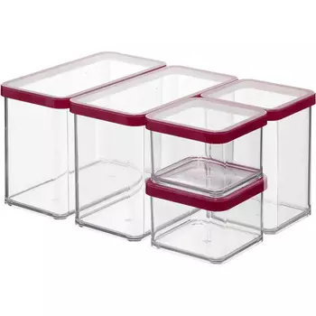 Rotho Набор ящиков для хранения 5 предметов, пластик, красный Rotho Premium Loft