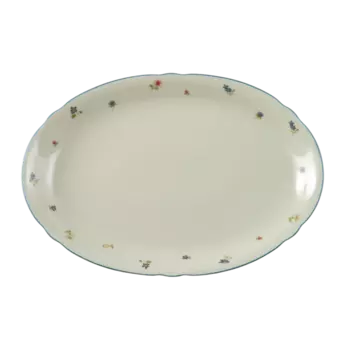 Seltmann Weiden Блюдо овальное 35 см Streublume blauer Rand Marie-Luise Seltmann