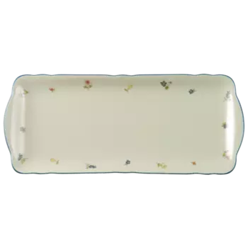 Seltmann Weiden Блюдо прямоугольное 35 х 15 см Streublume blauer Rand Marie-Luise Seltmann