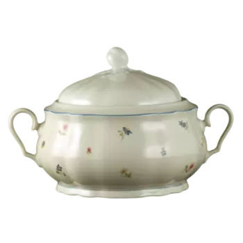 Seltmann Weiden Тарелка десертная глубокая с крышкой 2.15 л Streublume blauer Rand Marie-Luise Seltmann