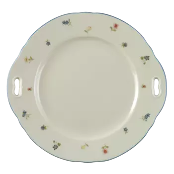 Seltmann Weiden Тортовница с ручками 27 см Streublume blauer Rand Marie-Luise Seltmann