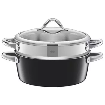 Silit Кастрюля с паровой корзиной / пароварка 28 см Vitaliano Nero Silit