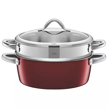 Silit Кастрюля с паровой корзиной / пароварка 28 см Vitaliano Rosso Silit