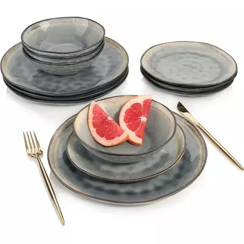 Snger Сервиз для ужина из фарфора на 4 персоны, 12 предметов Capri Grey Snger
