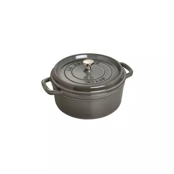 Staub Кокот круглый 28 см, серый графит Staub