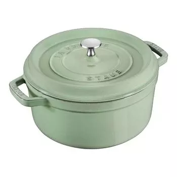Staub Кокот круглый 28 см, зеленый шалфей Staub