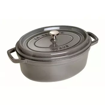 Staub Кокот овальный 31 см, серый графит Staub