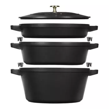 Staub Набор кухонной посуды 3 предмета, чёрный Staub