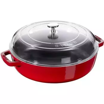Staub Сотейник со стеклянной крышкой 28 см, вишневый Staub