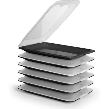 TATAY Набор контейнеров 6 предметов 17 x 3,2 x 25,2 см, черные TATAY