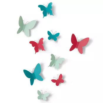 Umbra Декор для стен (9 шт) 9х9х2 см мульти Mariposa Umbra