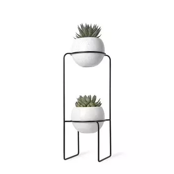 Umbra Подставка для вазонов 69,2x30,5x21,9 см черно-белая Nesta Zweistufiger Pflanzenhalter Umbra