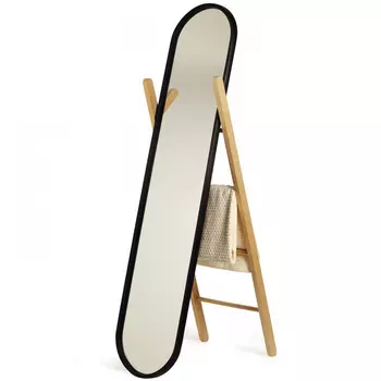 Umbra Зеркало напольное + вешалка 42,5х158х42,5 см черное Hub Umbra