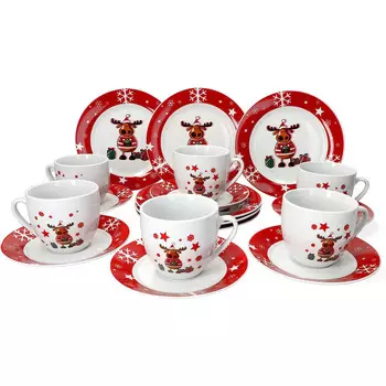 Van Well Кофейный рождественский сервиз Van Well Elch 18 предметов