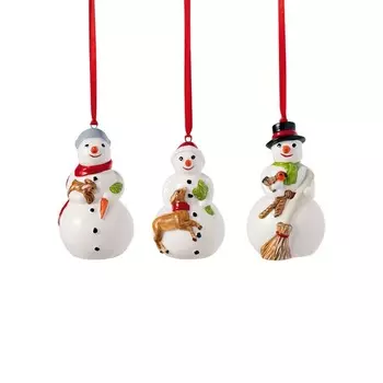 Villeroy & Boch Набор из 3 елочных украшений "Снеговики" 8 x 3,5 см Nostalgic Ornaments 2024 Villeroy & Boch