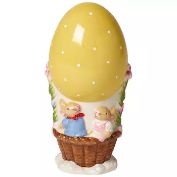 Villeroy & Boch Подвеска фарфоровая 'Яйцо-воздушный шар с кроличьей парой' 10 см Bunny Family Villeroy & Boch