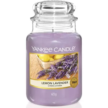 Yankee Candle Ароматическая свеча в банке, время горения до 150 часов, лимонная лаванда Yankee Candle