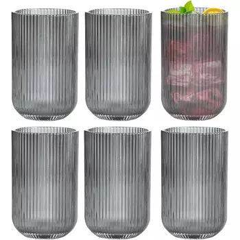 Zoha Набор из 6 стаканов 0,4 л Black Relief Round Zoha