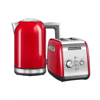 Набор Завтрак KitchenAid Тостер 5KMT221EER + Чайник 5KEK1722EER, красный