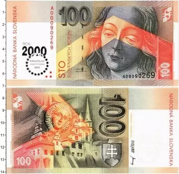 Банкнота 100 крон Словакии 2000 года Миллениум