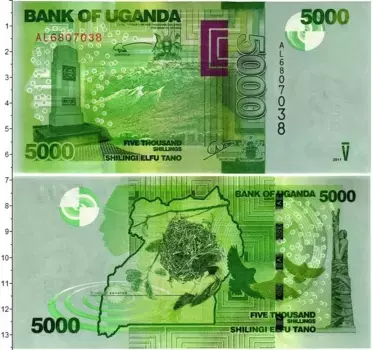Банкнота 5000 шиллингов Уганды 2011 года