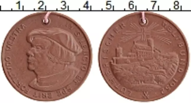 Медаль ГДР 1952 года Фарфор Мартин Лютер