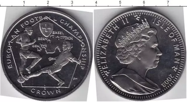 Монета крона Острова Мэн 2008 года Медно-никель Чемпионат мира по футболу