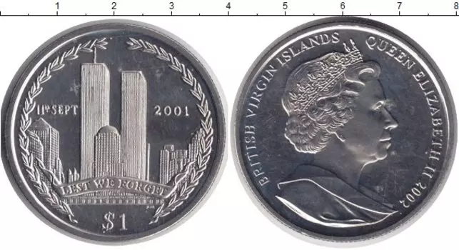 Монета доллар Виргинских островов 2002 года Медно-никель Елизавета II