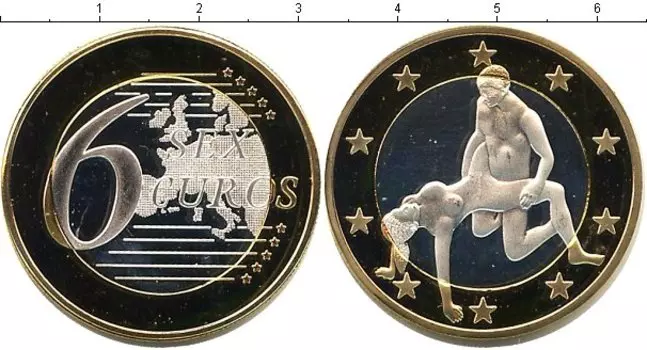 Монета 6 секс евро Германии Биметалл Сувенир