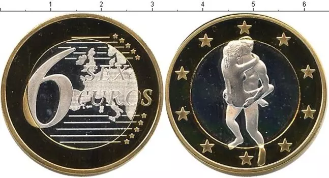 Монета 6 секс евро Германии Биметалл Сувенир