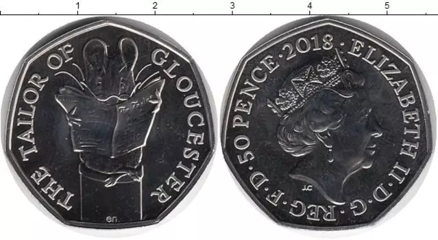 Монета 50 пенсов Англии 2018 года Медно-никель Тейлор Глоустер