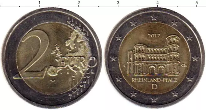 Монета 2 евро Германии 2017 года Биметалл