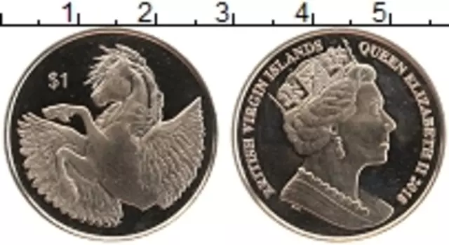 Монета доллар Виргинских островов 2018 года Медно-никель Пегас