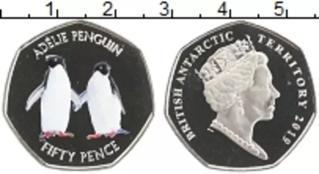 Монета 50 пенсов 2019 года Медно-никель Британские антарктические территории