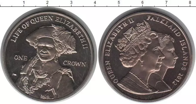 Монета крона Фолклендских островов 2012 года Медно-никель Бриллиантовый юбилей