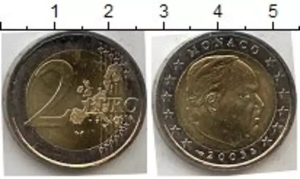 Монета 2 евро Монако 2002 года Биметалл