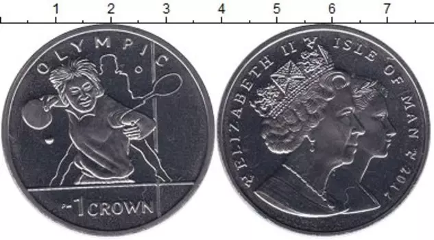 Монета крона Острова Мэн 2012 года Медно-никель Теннис