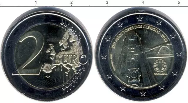 Монета 2 евро Португалии 2013 года Биметалл