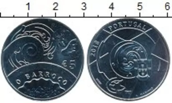 Монета 5 евро Португалии 2018 года Медно-никель Барокко