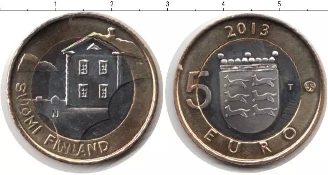 Монета 5 евро Финляндии 2013 года Биметалл