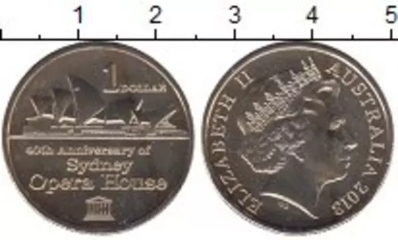 Монета доллар Австралии 2013 года Елизавета II
