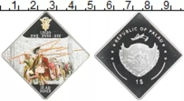 Монета доллар Палау Посеребрение Легион ХVIII-XIX