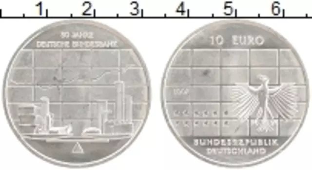 Монета 10 евро Германии 2007 года Серебро J