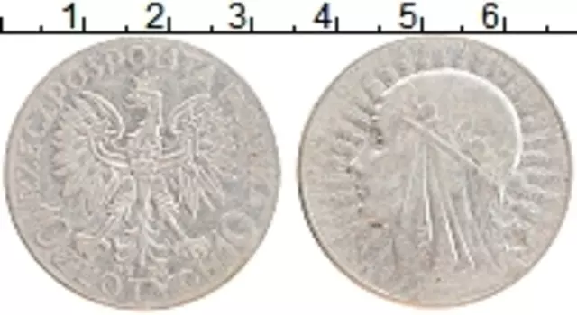 Монета 10 злотых Польши 1933 года Серебро