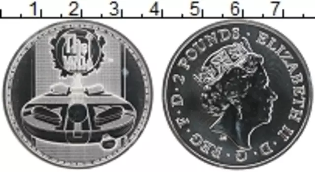Монета 2 фунта Англии 2021 года Серебро Елизавета II