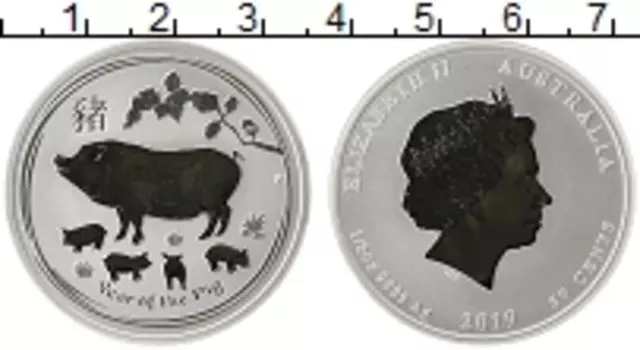 Монета 50 центов Австралии 2019 года Серебро Елизавета II