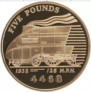 Монета 5 фунтов Гернси 2006 года Серебро Индустриальное наследие - Британские железные дороги